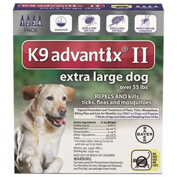 bayer K9 advantix II spot on flea drops for extra large dogs